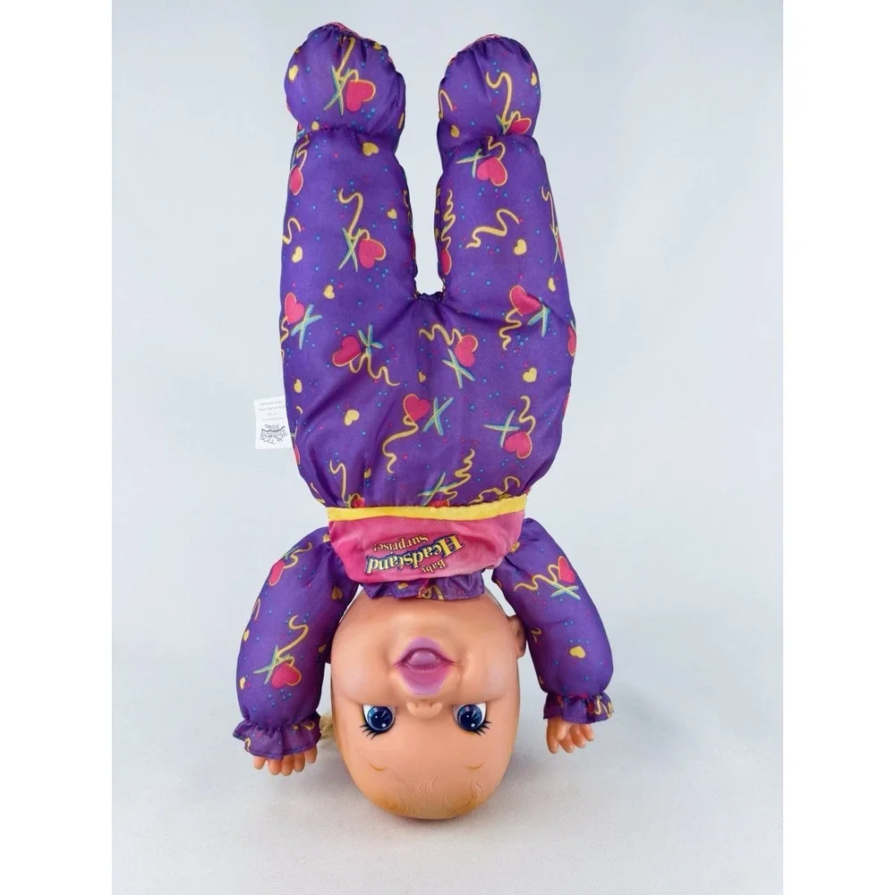 Toy Biz 1996 Baby Headstand Surprise Doll Purple Blonde Pig Tails Vintage 90s
